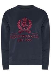 PixieGirl Petite Women’s Navy Blue Embroidered Sweatshirt | PixieGirl  1