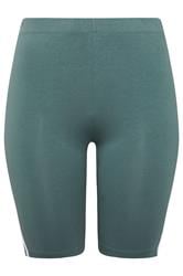 YOURS ACTIVE Plus Size Blue Side Contrast Stripe Shorts | Yours Clothing 6