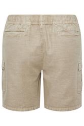 BadRhino Big & Tall Stone Brown Washed Slub Cotton Cargo Shorts | BadRhino 7