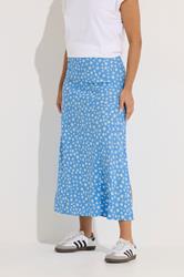 PixieGirl Petite Women's Blue Floral Midi Skirt | PixieGirl 1