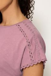 M&Co Pink Scallop Trim Detail Cotton Top | M&Co 4