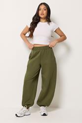 PixieGirl Petite Women's Olive Green Brushed Balloon Joggers | PixieGirl 3