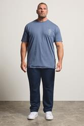 KAM Big & Tall Navy Blue Chino Trousers | BadRhino 1