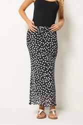 M&Co Black Polka Dot Mesh Maxi Skirt | M&Co 3