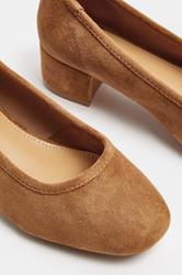 LTS Natural Brown Block Heel Ballerina Pumps | Long Tall Sally 5