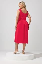 YOURS LONDON Plus Size Red Sweetheart Skater Dress | Yours Clothing 2
