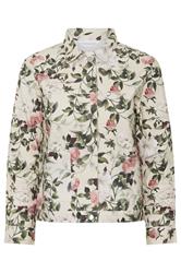PixieGirl Petite Women's Cream Floral Denim Jacket | PixieGirl 6