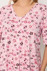 YOURS Plus Size Pink Floral Pleat Angel Sleeve Swing Top | Yours Clothing 4