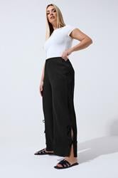LIMITED COLLECTION Plus Size Black Tie Side Trousers | Yours Clothing 3