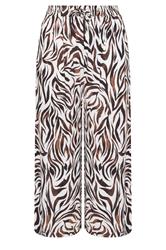 YOURS Plus Size Natural Brown Zebra Print Wide Leg Trousers | Yours Clothing 6