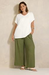 EVANS Plus Size Ivory White Button Shoulder T-Shirt | Evans 1