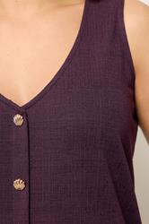 YOURS Plus Size Purple Shell Detail Vest Top | Yours Clothing 4