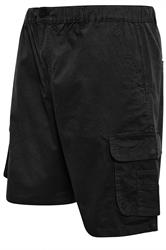 KAM Big & Tall Black Elastic Waist Cargo Shorts | BadRhino 5