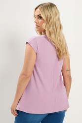 YOURS Plus Size Pink Cap Sleeve Top | Yours Clothing 2