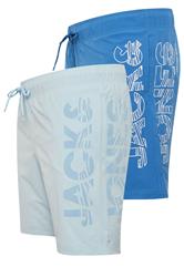 JACK & JONES Big & Tall 2 Pack Celestial Blue Swim Shorts | BadRhino 3