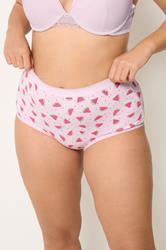 YOURSET 5 PACK Plus Size Pink Watermelon Print Full Briefs | Yours Clothing 2