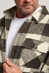 BadRhino Big & Tall Brown Checked Shacket | BadRhino 4