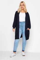 YOURS Plus Size Navy Blue Knitted Maxi Cardigan