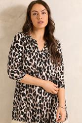 EVANS Plus Size Brown Animal Print Jersey Top | Evans  3