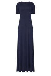 LTS Tall Navy Blue Polka Dot Short Sleeve Maxi Dress