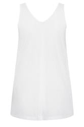 YOURS Curve Plus Size White Linen Look Vest Top | Yours Clothing