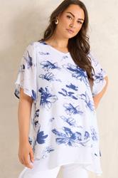 EVANS Plus Size Purple Double Layer Angel Top | Evans 3
