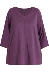 EVANS Plus Size Plum Purple Cotton T-Shirt | Evans 5