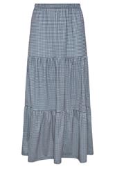 M&Co Petite Blue Gingham Tiered Maxi Skirt | M&Co 5