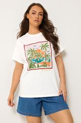 YOURS Plus Size White 'Hawaii' Tropical Graphic Print T-Shirt | Yours Clothing 3