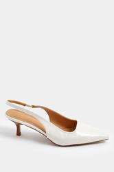 LTS Ivory White Slingback Kitten Heel In Standard Fit | Long Tall Sally 2