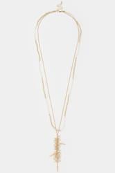 Gold Tone Beaded Longline Necklace | Yours Clothing 3