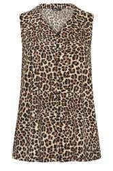 YOURS Plus Size Brown Leopard Print Collared Top | Yours Clothing 5