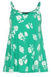 YOURS Curve Green Floral Swing Vest Top