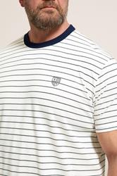 BadRhino Big & Tall Off-White Extra Long Stripe Pique T-Shirt | BadRhino 5