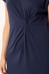 LTS Tall Women's Navy Blue Twist Cotton Midi Dress | Long Tall Sally 4