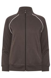 PixieGirl Petite Women's Chocolate Brown Contrast Zip Jacket | PixieGirl 5