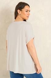 EVANS Plus Size Ivory White Textured Front Top | Evans 2