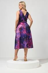 YOURS LONDON Plus Size Purple Abstract Print Skater Dress | Yours Clothing 2