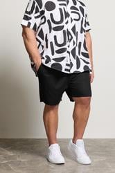 BadRhino Big & Tall Black Cotton Linen Mix Shorts | BadRhino 3