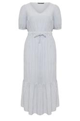 YOURS Plus Size Blue Stripe Maxi Dress | Yours Clothing 5