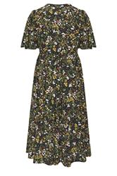 YOURS Plus Size Black Floral Placket Midi Dress | Yours Clothing 2