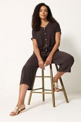 M&Co Set Chocolate Brown Soft Touch Top & Trousers | M&Co 1