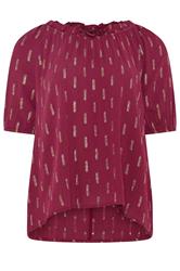M&Co Berry Red Foil Detail Blouse | M&Co 6
