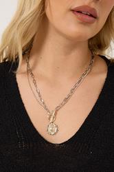 Gold & Silver Tone Pendant Flower Layered Chain Necklace | Yours Clothing 1