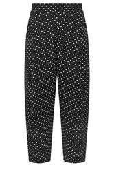 PixieGirl Petite Black Polka Dot Barrel Leg Trousers