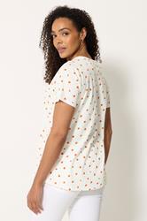 M&Co White Oranges Print Cotton Henley Top | M&Co 2