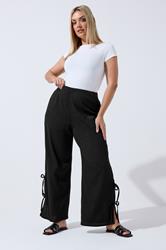 LIMITED COLLECTION Plus Size Black Tie Side Trousers | Yours Clothing 2