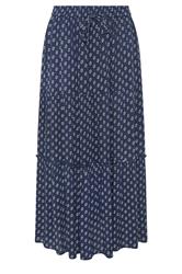 M&Co Petite Navy Blue Dobby Maxi Skirt | M&Co 5