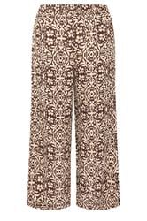 LIMITED COLLECTION Plus Size Brown Abstract Wide Leg Trousers | Yours Clothing 6