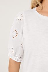YOURS Plus Size White Broiderie Anglaise T-Shirt | Yours Clothing 5